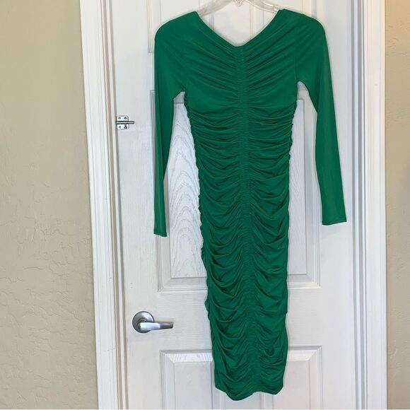 Rachel Parcell Amazon Green Ruched Midi Dress Size XS - Picture 12 of 12